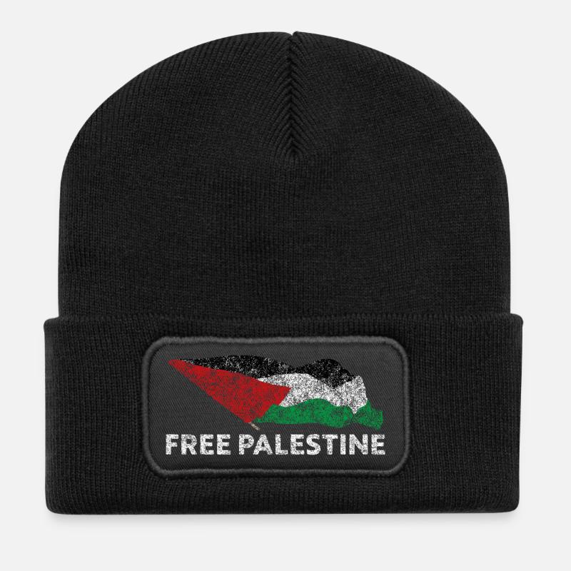 Free Palestine - Recycled Patch Beanie - black