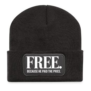 Free because he paid the price Christian - Recycled Patch Beanie - dark grey - Front