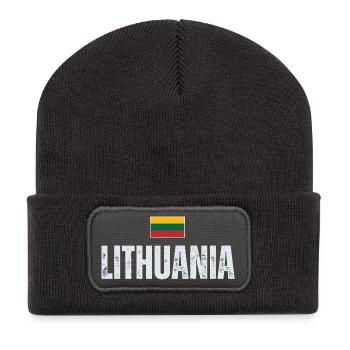 Litauischer Stolz, Flagge Litauens - Recycelte Patch Beanie - Dunkelgrau - Vorne