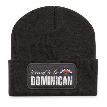 Stolzer Dominikaner - Recycelte Patch Beanie - Dunkelgrau - Vorne