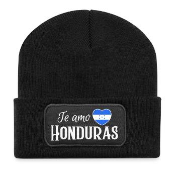J’adore le Honduras, fabriqué au Honduras - Beanie recyclé à patch - noir - Devant