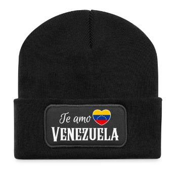 Ich liebe Venezuela, venezolanischen Stolz - Recycelte Patch Beanie - Schwarz - Vorne