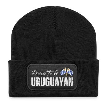 Proud Uruguayan, I love Uruguay - Recycled Patch Beanie - black - Front