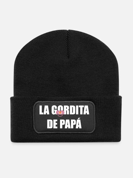 Dad's Chubby in WHITE - Recycled Patch Beanie - black