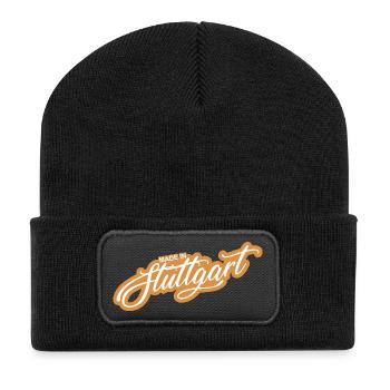 Stuttgart - weil´s Deine Stadt ist! - Recycelte Patch Beanie - Schwarz - Vorne