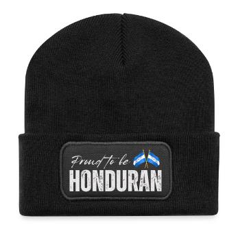 Fierté hondurienne, j’adore le Honduras - Beanie recyclé à patch - noir - Devant
