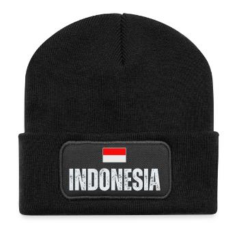 Indonesian flag, Indonesian patriot - Recycled Patch Beanie - black - Front
