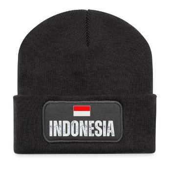 Drapeau indonésien, patriote indonésien - Beanie recyclé à patch - charbon - Devant