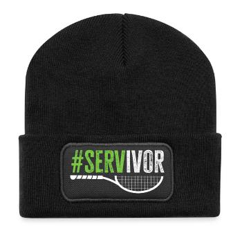 Tennis Player Servivor Lover Fun - Recycled Patch Beanie - black - Front