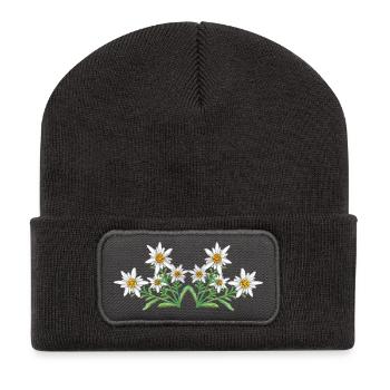 Edelweiss  - Recycelte Patch Beanie - Dunkelgrau - Vorne