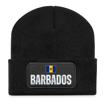Flagge von Barbados, barbadischer Patriot - Recycelte Patch Beanie - Schwarz - Vorne