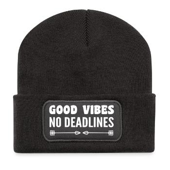 No deadlines - Recycled Patch Beanie - dark grey - Front