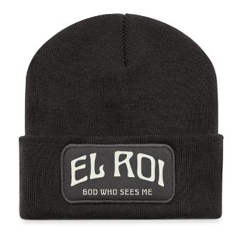 EL ROI Gott, der mich sieht. - Recycelte Patch Beanie - Dunkelgrau - Vorne