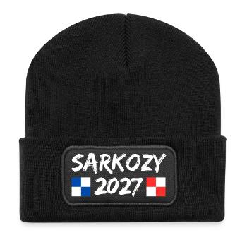 Sarkozy 2027 Humor Politics Elections - Recycled Patch Beanie - black - Front