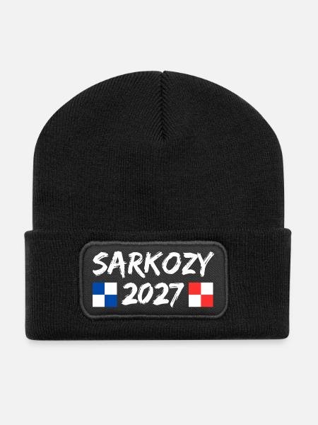 Sarkozy 2027 Humour Politique élections - Beanie recyclé à patch - noir