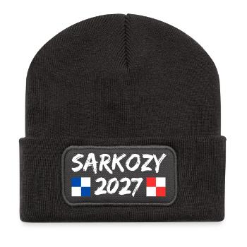 Sarkozy 2027 Humour Politique élections  - Beanie recyclé à patch - charbon - Devant