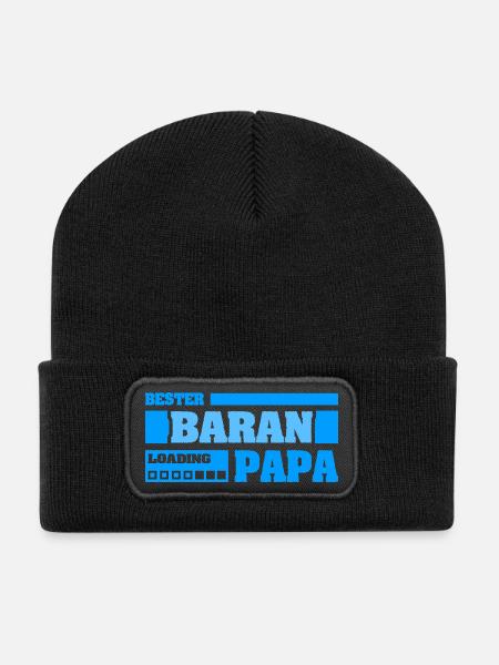 Baran als Vorname - Recycelte Patch Beanie - Schwarz
