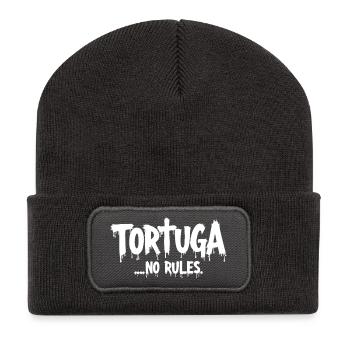 Tortuga – Pas de règles - Beanie recyclé à patch - charbon - Devant