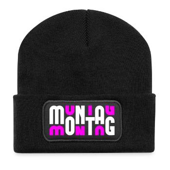 Monday White/Pink - Recycled Patch Beanie - black - Front