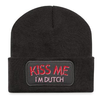 Kiss Me I'm Dutch - Recycled Patch Beanie - dark grey - Front