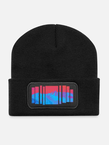 Chaleur de la montagne Jacaranda - Beanie recyclé à patch - noir