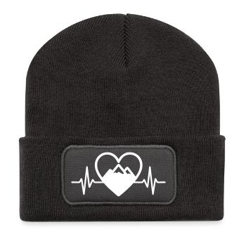 Montagne Cœur Nature Aventure - Beanie recyclé à patch - charbon - Devant
