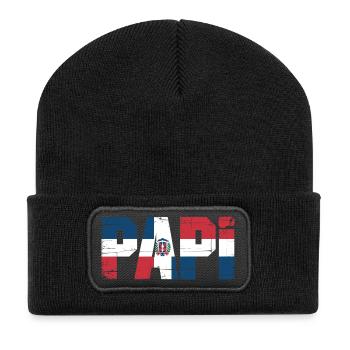 Papa Drapeau Dominicain – Papa Fier de la - Beanie recyclé à patch - noir - Devant