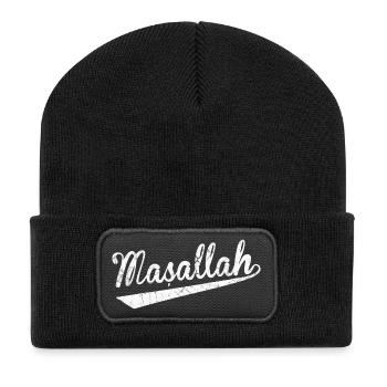 Citation créative de Mashallah - Dites toujours Mashallah - Beanie recyclé à patch - noir - Devant