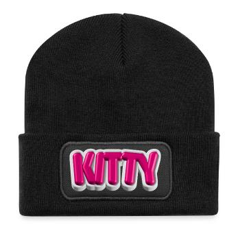 KITTY – 3D typography for cat lovers - Recycled Patch Beanie - black - Front