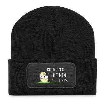 Going to Hendl This Chick Motif Chickens Saying - Recycled Patch Beanie - black - Front