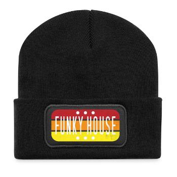 Funky House Music Shirt - Vintage Rave Retro Festi - Recycled Patch Beanie - black - Front