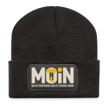 Moonshade Liquid Sun Motif - Recycled Patch Beanie - dark grey - Front