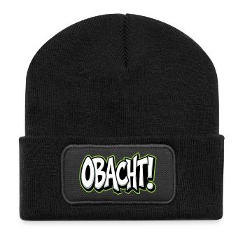 Attention : Avertissement dialectal Bavarois - Beanie recyclé à patch - noir - Devant