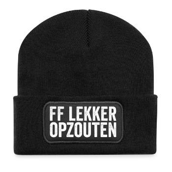 FF Nice Salting – Direkt zum Punkt - Recycelte Patch Beanie - Schwarz - Vorne