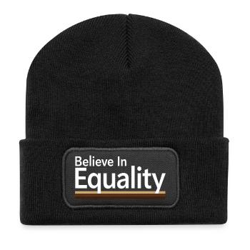 Believe In Equality Statement Gleichberechtigung - Recycled Patch Beanie - black - Front