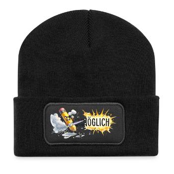 Action possible au crayon - Beanie recyclé à patch - noir - Devant