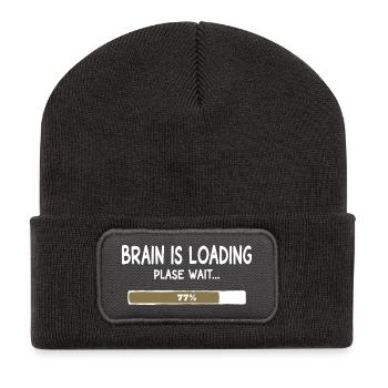 Charger le cerveau – Humour de barre de chargement - Beanie recyclé à patch - charbon - Devant