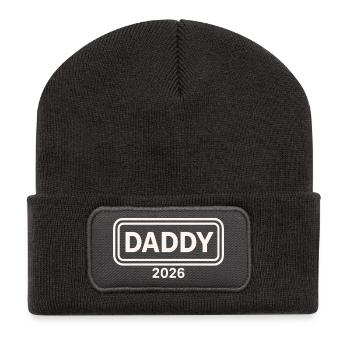 DADDY 2026 Proud Dad-to-be - Recycled Patch Beanie - dark grey - Front