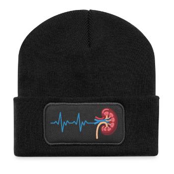 Nierenrhythmus Grafik - Recycelte Patch Beanie - Schwarz - Vorne