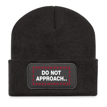 Do Not Approach Warning Distance Statement - Recycled Patch Beanie - dark grey - Front