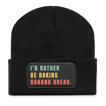 I'd rather be baking banana bread - Recycled Patch Beanie - black - Front