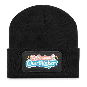 VINTAGE PROFESSIONNEL DE OVERTHINKER - Beanie recyclé à patch - noir - Devant