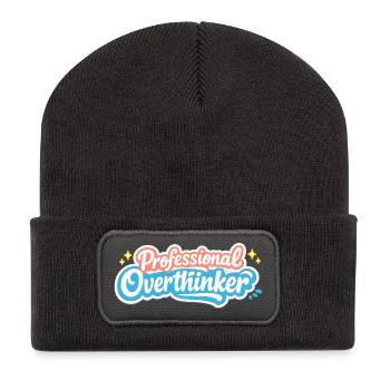 PROFESSIONAL OVERTHINKER Vintage - Recycelte Patch Beanie - Dunkelgrau - Vorne
