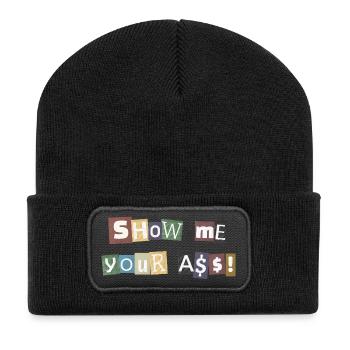 Collage de lettres SYMA - Beanie recyclé à patch - noir - Devant