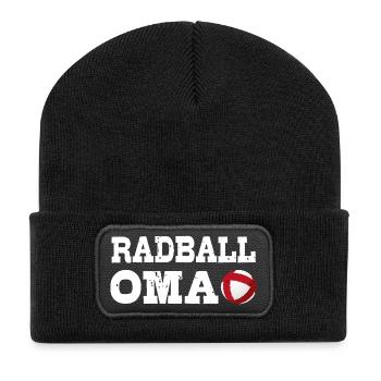 Radball, OMA, Radballer, Hallenradsport - Recycelte Patch Beanie - Schwarz - Vorne