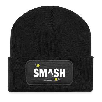 Padel Smash Power Sport Court Look - Recycelte Patch Beanie - Schwarz - Vorne