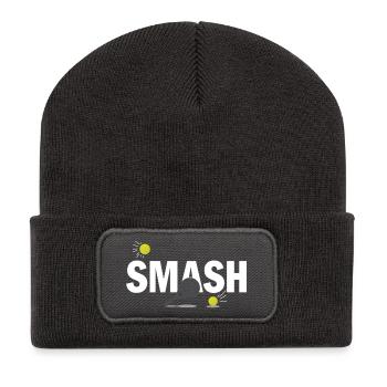 Padel Smash Power Sport Court Look - Recycelte Patch Beanie - Dunkelgrau - Vorne