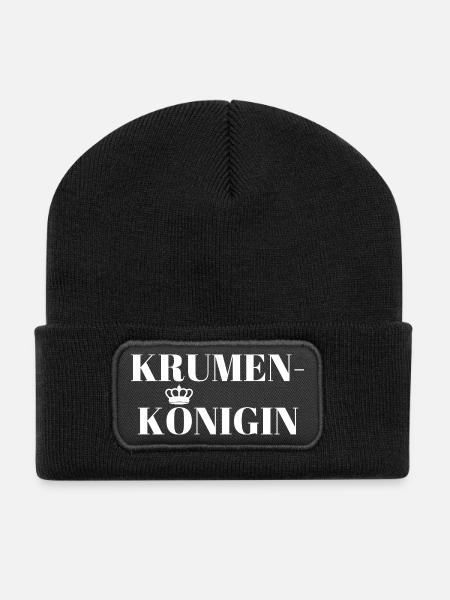 Krumen Königin - Recycelte Patch Beanie - Schwarz