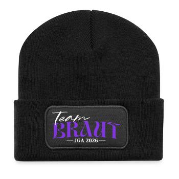 Junggesellinnenabschied 2026 Team Braut JGA Damen - Recycelte Patch Beanie - Schwarz - Vorne