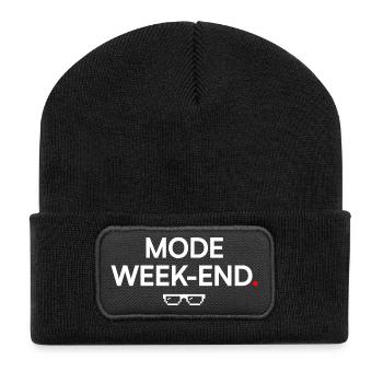 MODE WEEK-END | Humour détente - Beanie recyclé à patch - noir - Devant